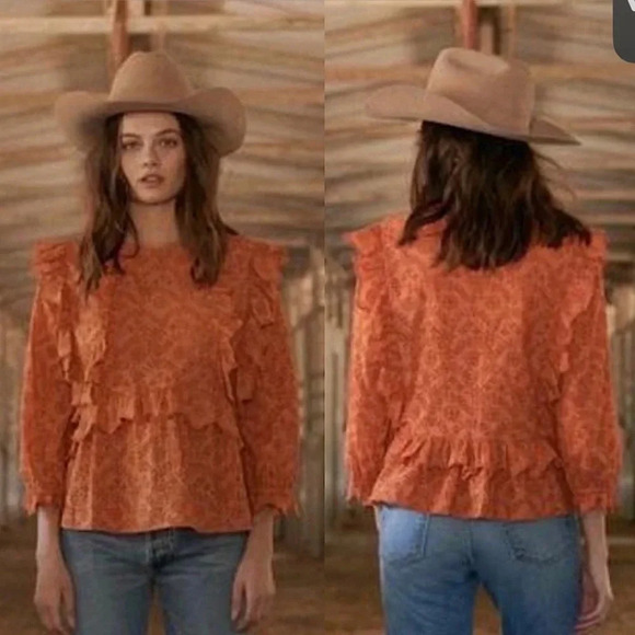 THE GREAT eyelet ruffle top - Picture 4 of 10